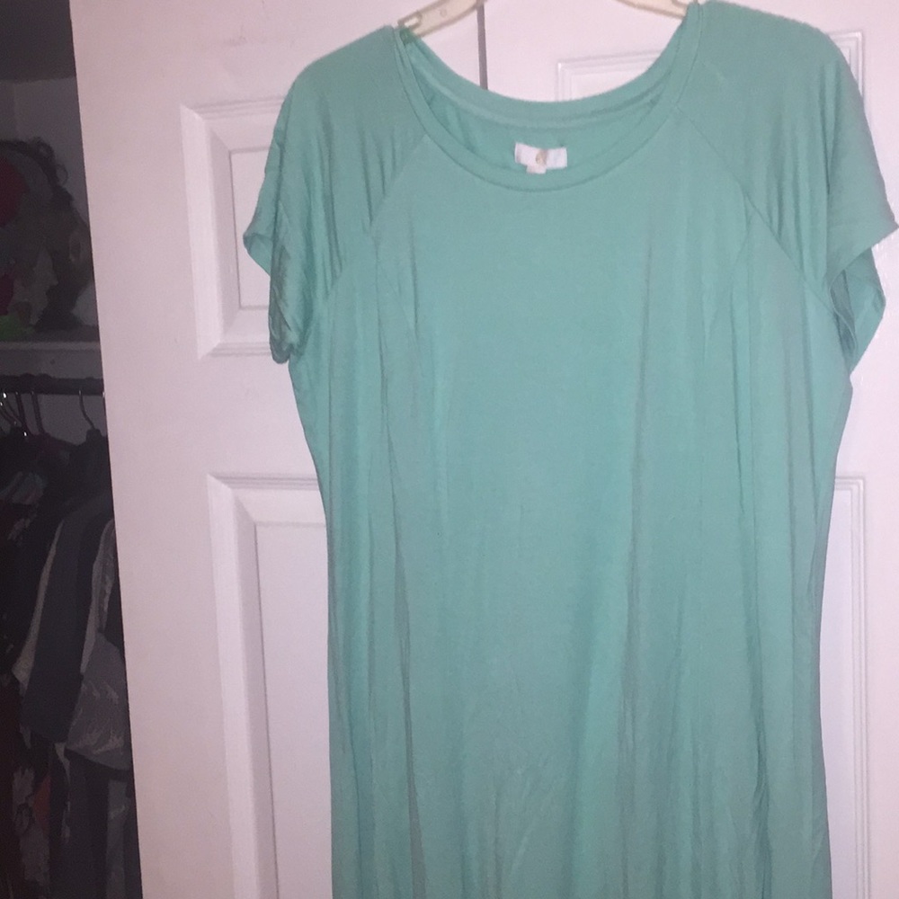 Mint color short sleeve dress